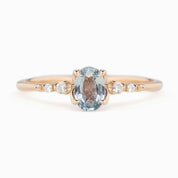 Estel Fleur Ring, 0.50ct Unheated Madagascar Sapphire, oval shape gemstone