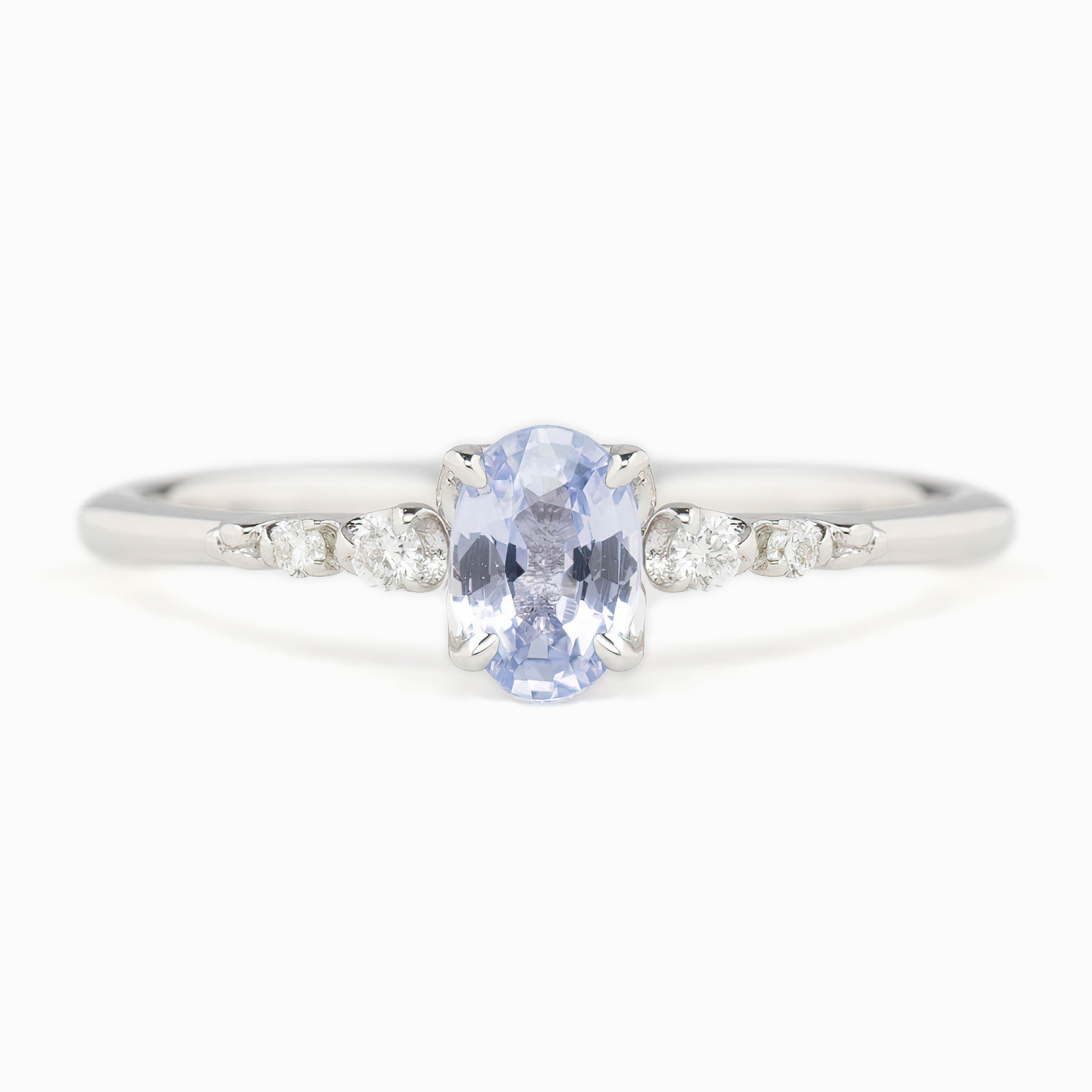 Estel Fleur Ring, 0.50ct Unheated Madagascar Sapphire, oval shape gemstone