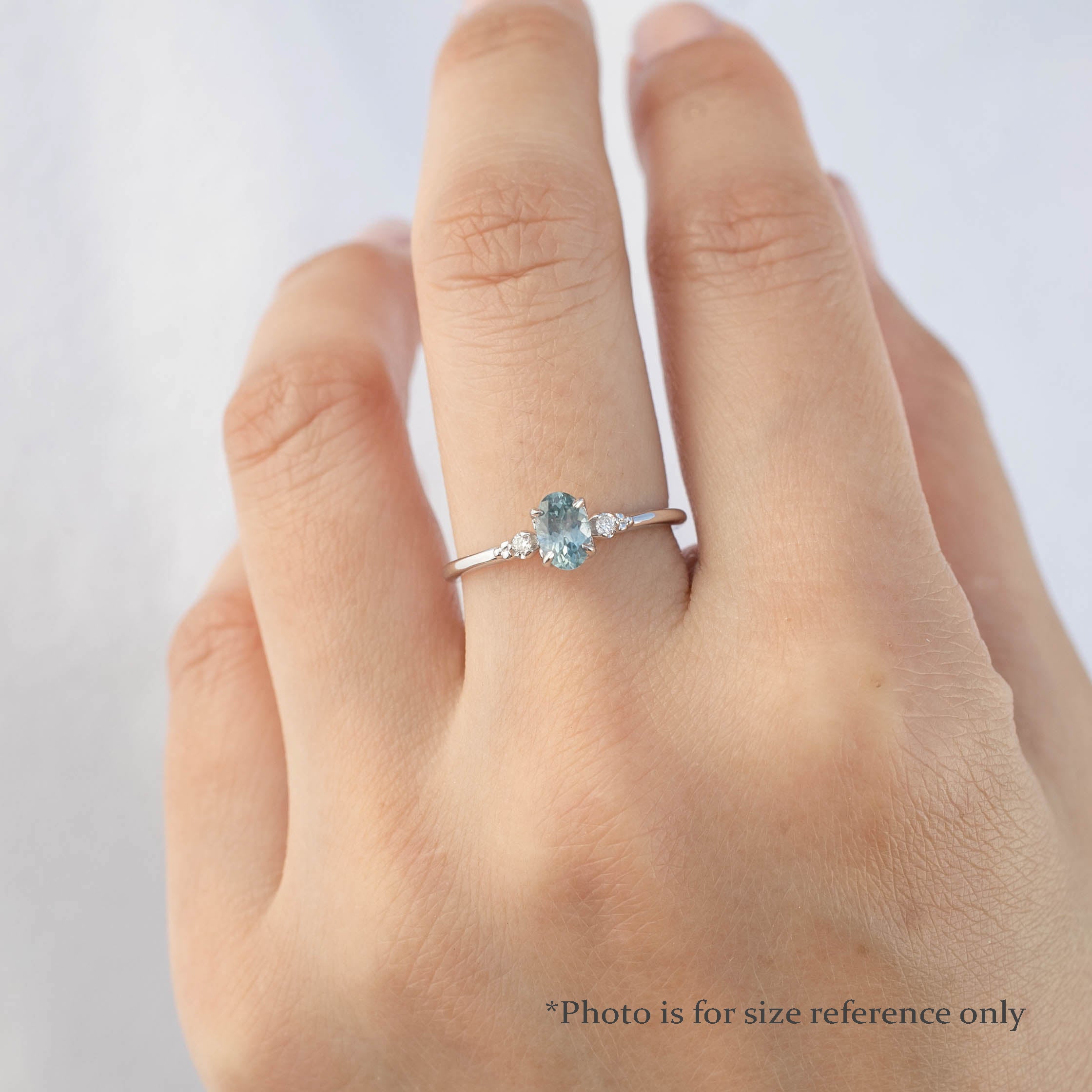 Estel Ring, 0.60ct Montana Sapphire, oval shape gemstone