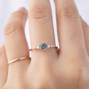 Estel Fleur Ring, 0.55ct Unheated Sapphire