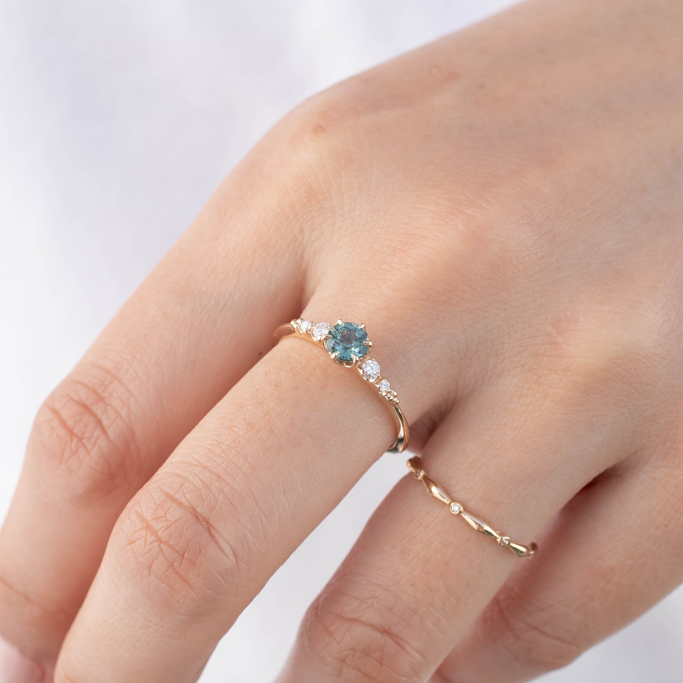 Estel Fleur Ring, 0.55ct Unheated Sapphire