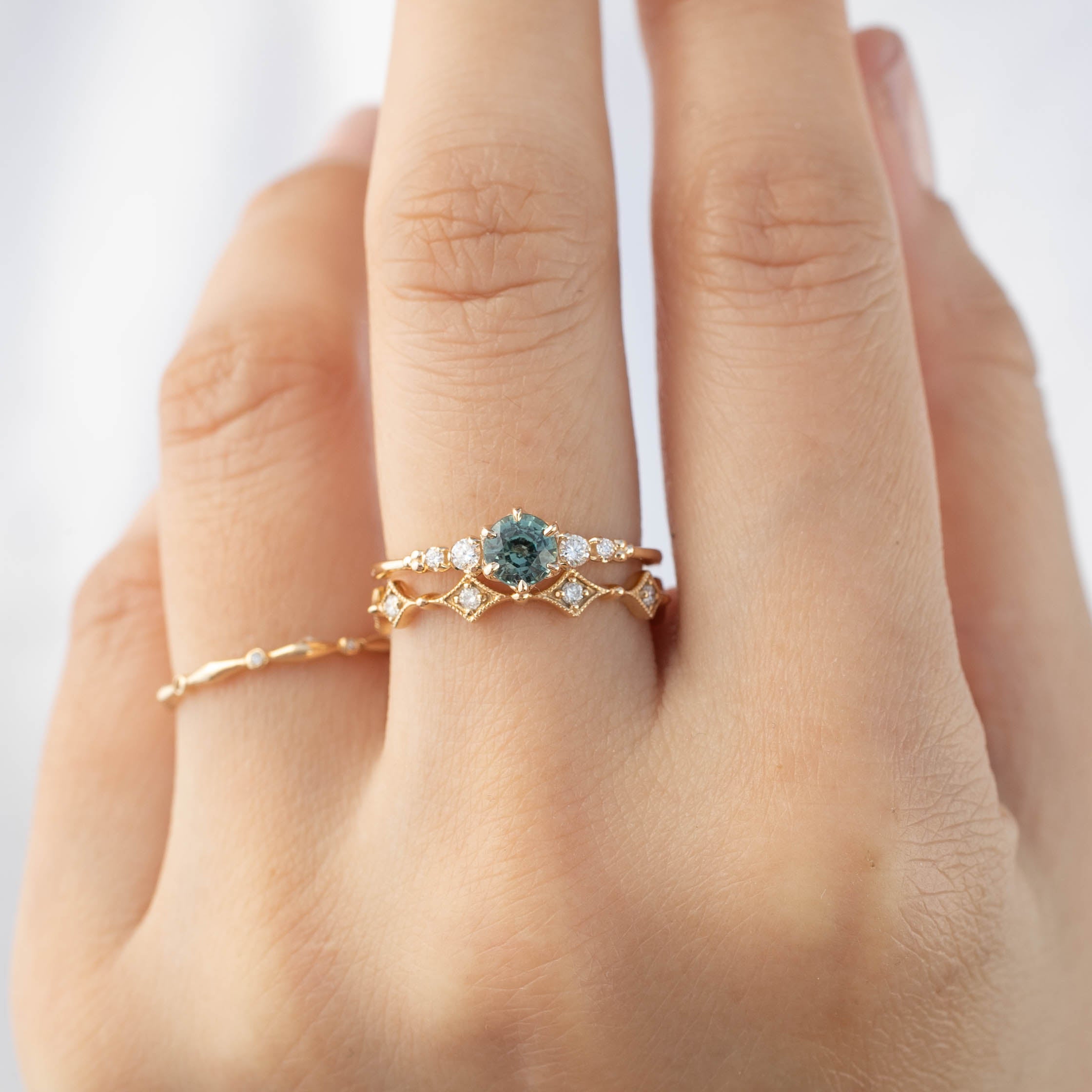 Estel Fleur Ring, 0.55ct Unheated Sapphire