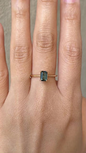 Jane Ring - 1.08ct Emerald Cut Parti Teal Blue Green Australian Sapphire (One of a kind)