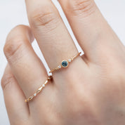Estel Bezel Ring, 0.18ct Montana Sapphire of your choice