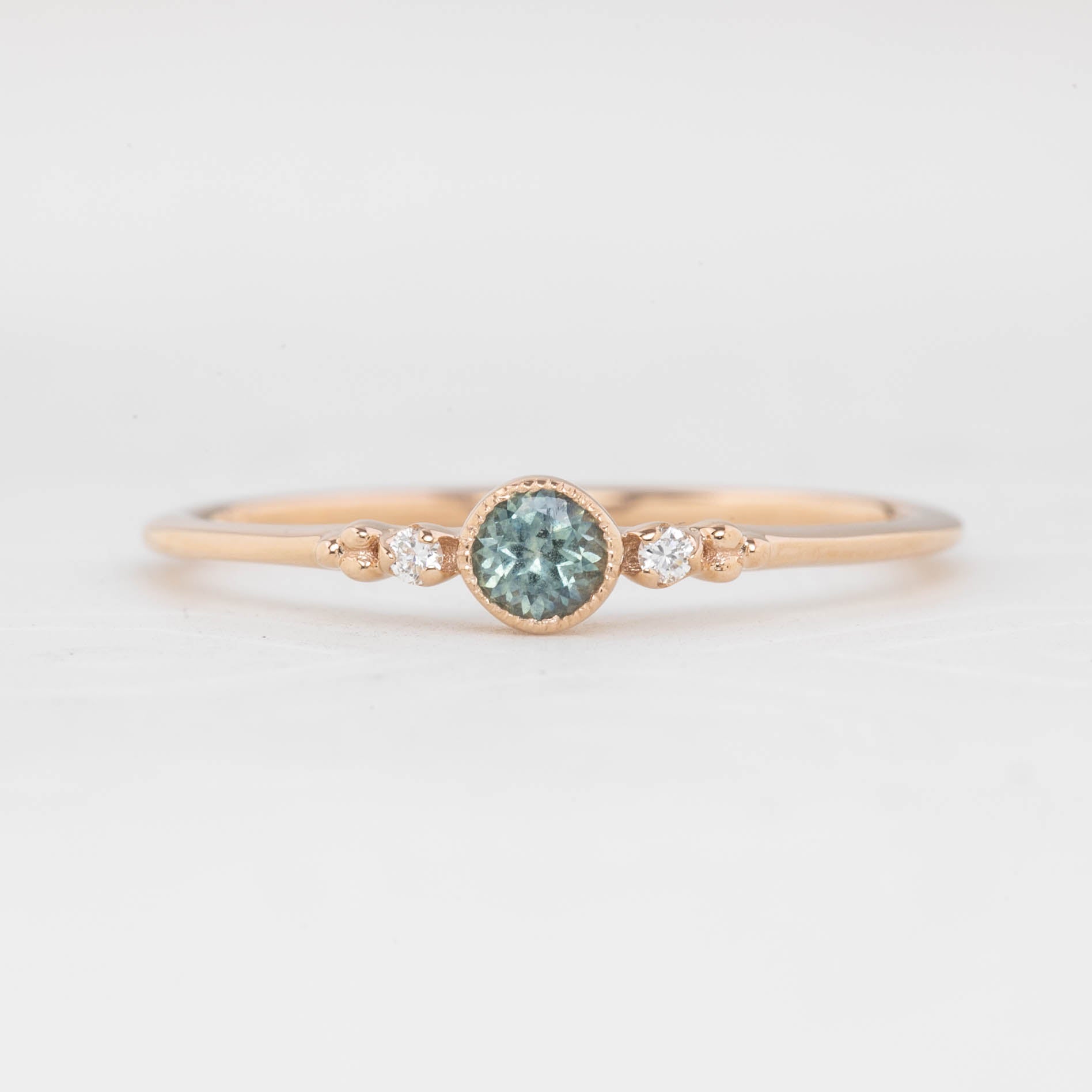Estel Bezel Ring, 0.18ct Montana Sapphire of your choice
