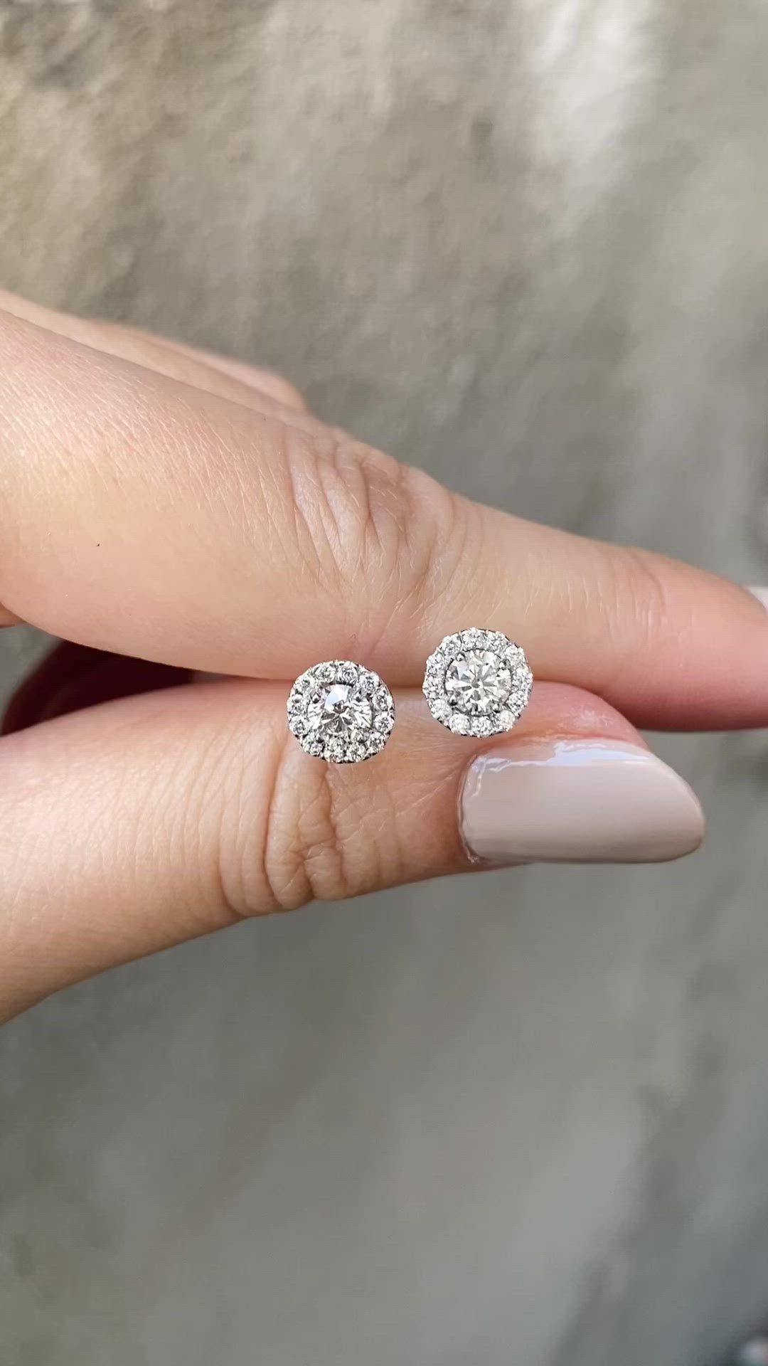 Halo Diamond Earrings 1ctw | GIA Certified