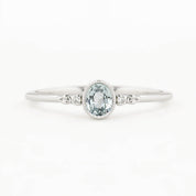 Estel Ring, 0.3ct Unheated Madagascar Sapphire, oval shape gemstone