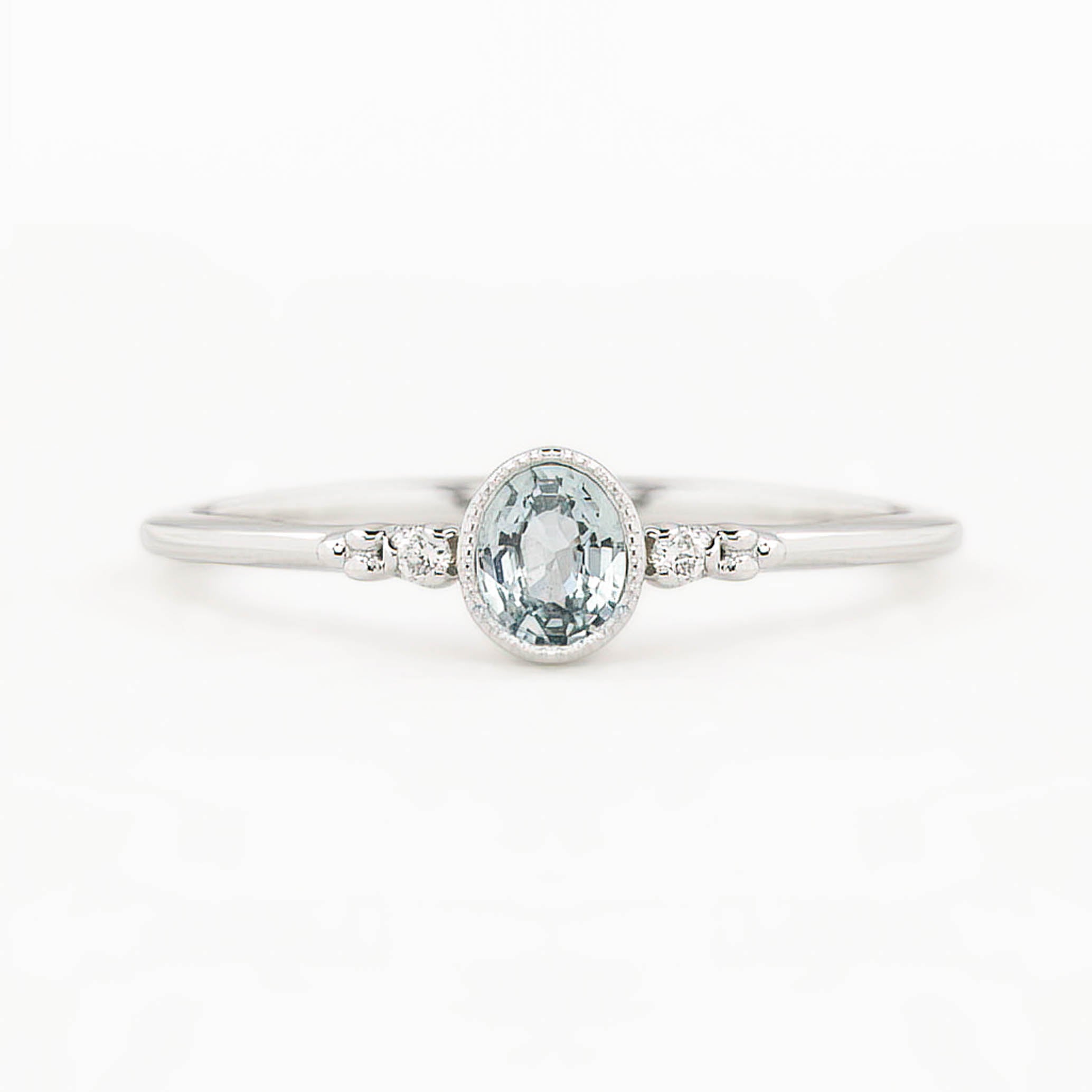 Estel Ring, 0.3ct Unheated Madagascar Sapphire, oval shape gemstone