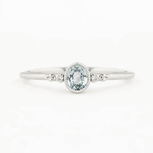 Estel Ring, 0.3ct Unheated Madagascar Sapphire, oval shape gemstone