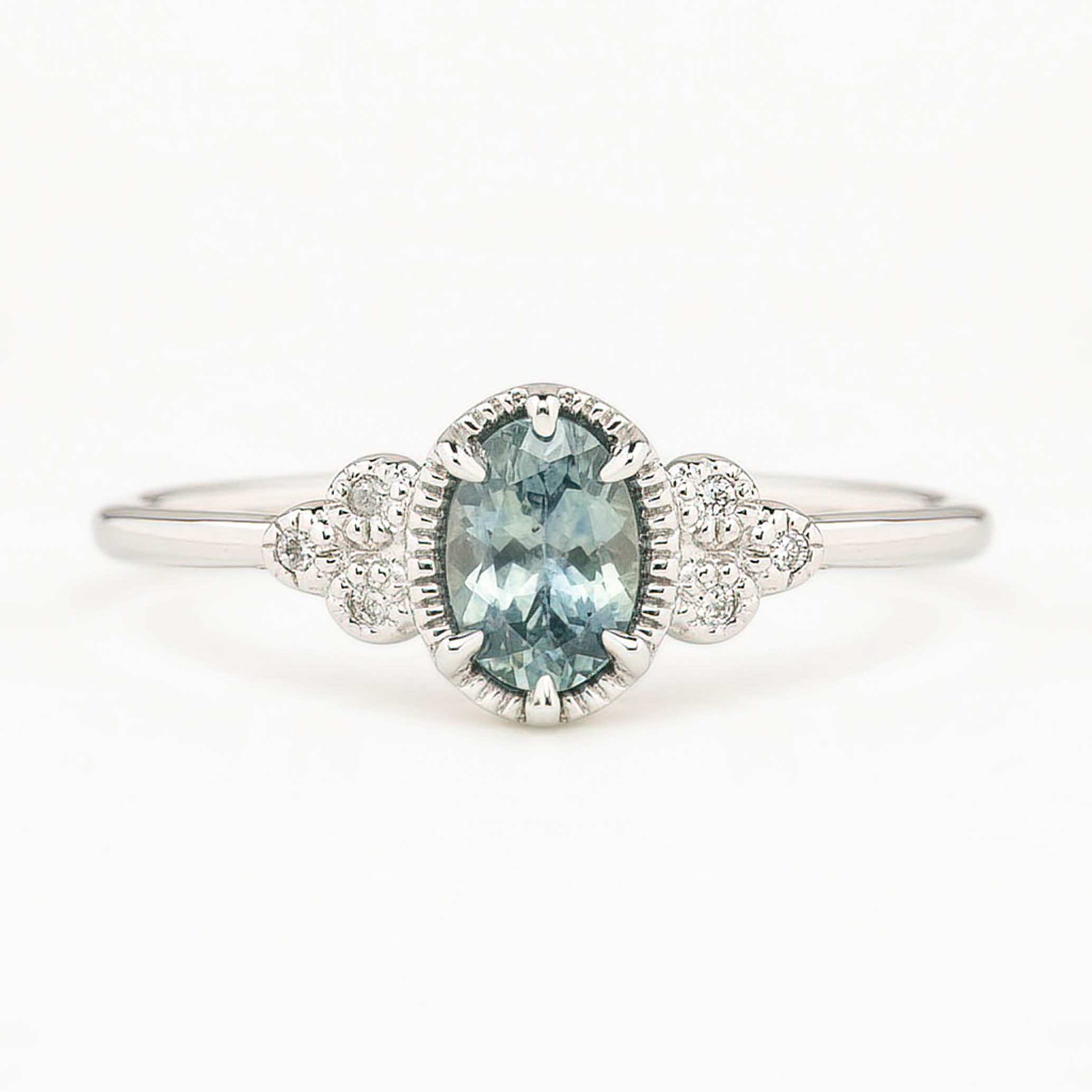 Celine Ring, 0.60ct Montana Sapphire, oval shape gemstone