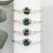 Estel Fleur Ring, 0.50ct Queensland Sapphire of your choice