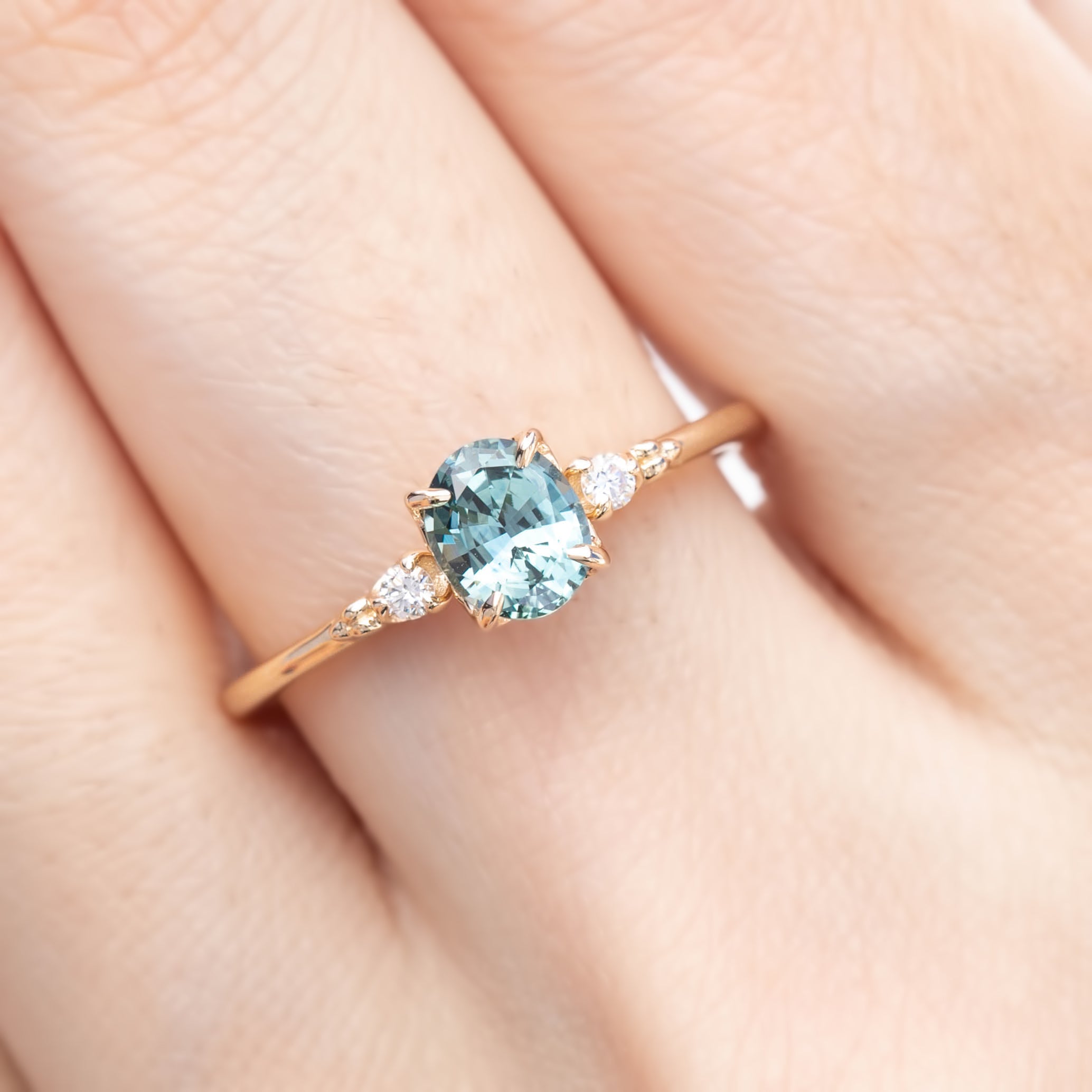Estel Ring, 0.80ct Montana Sapphire, oval shape gemstone