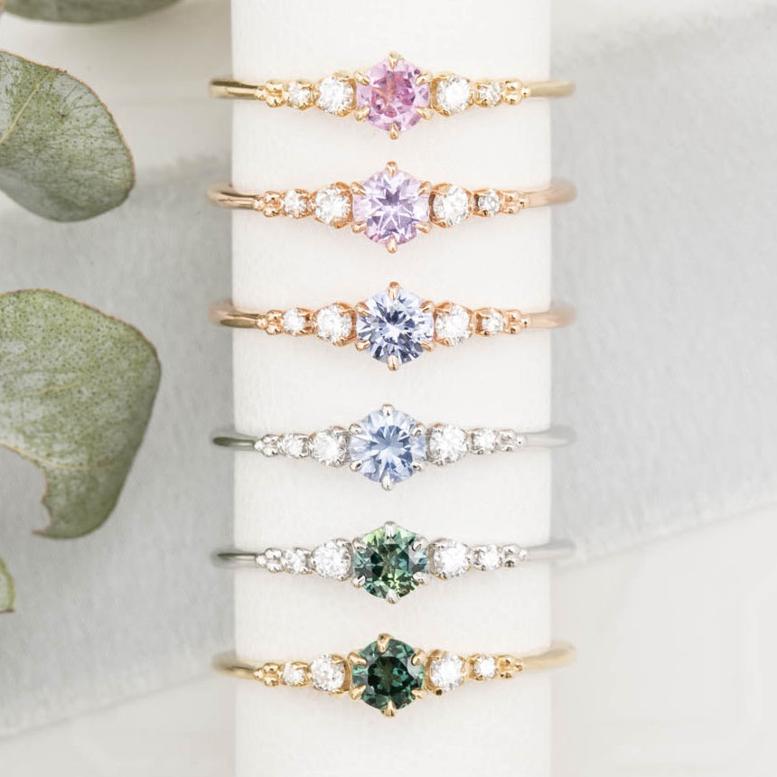 Estel Fleur Ring, 0.30ct Ceylon Sapphire