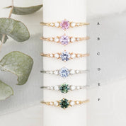 Estel Fleur Ring, 0.30ct Ceylon Sapphire