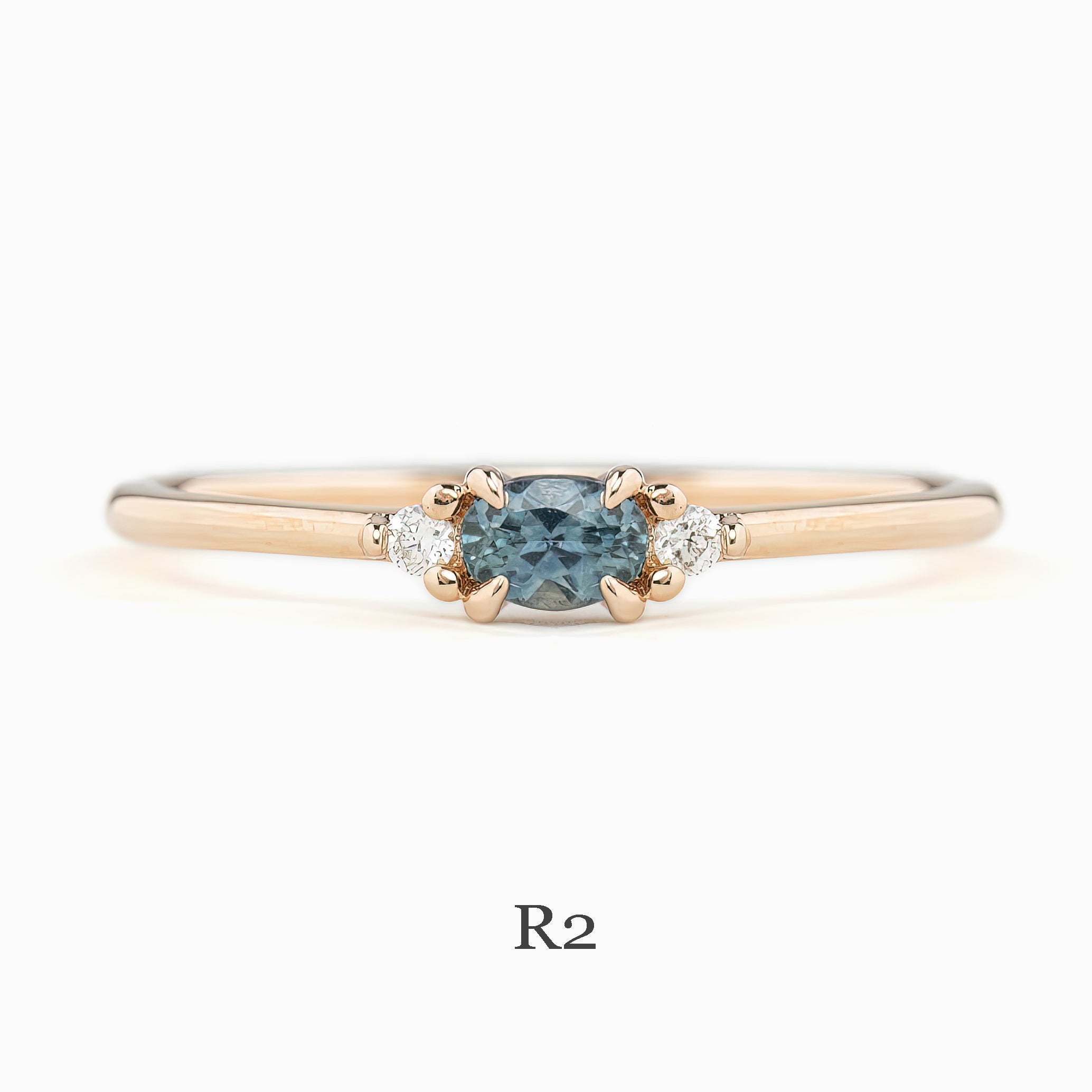 Emilie Ring, 0.20ct Montana Sapphire, oval shape gemstone