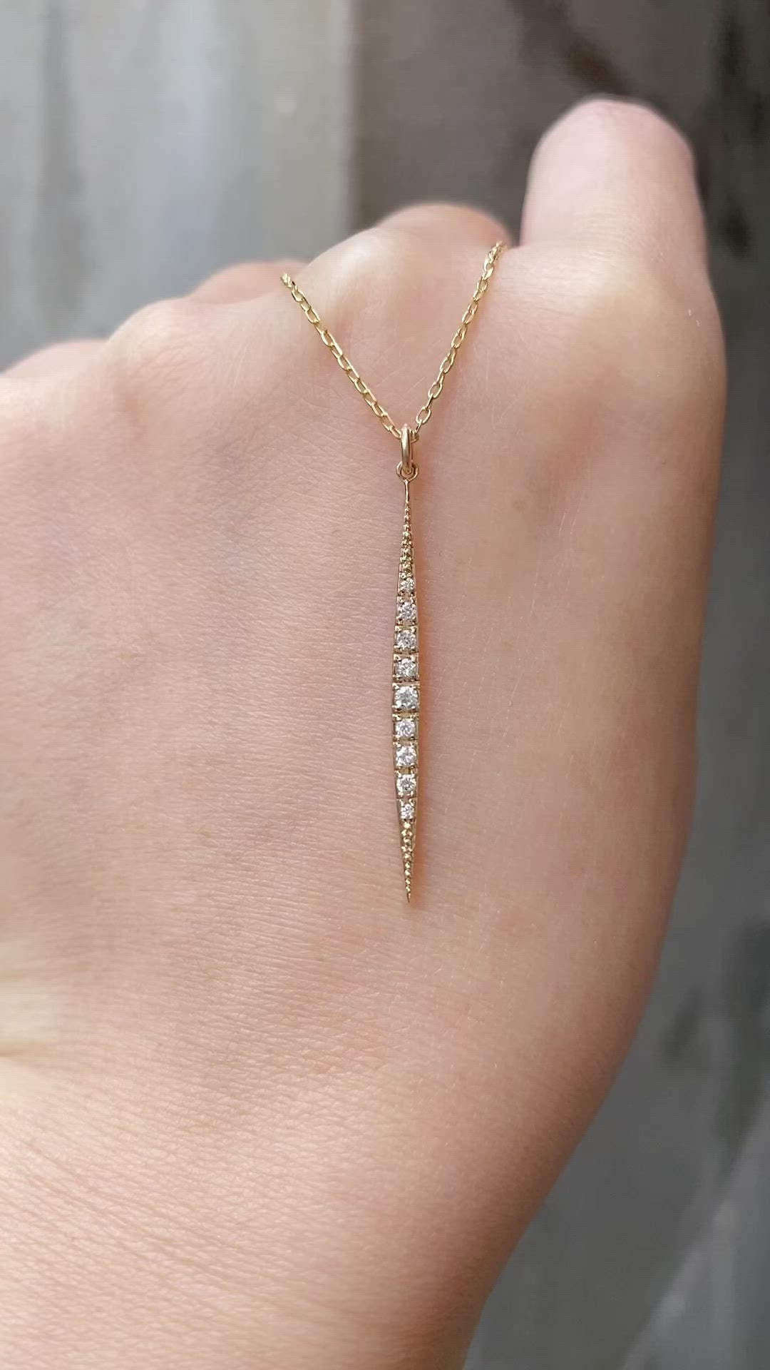 Crescent Diamond Pave Necklace