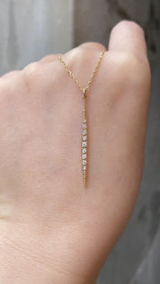 Crescent Diamond Pave Necklace