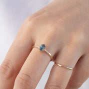 Grace Ring, 0.60ct Montana Sapphire, oval shape gemstone