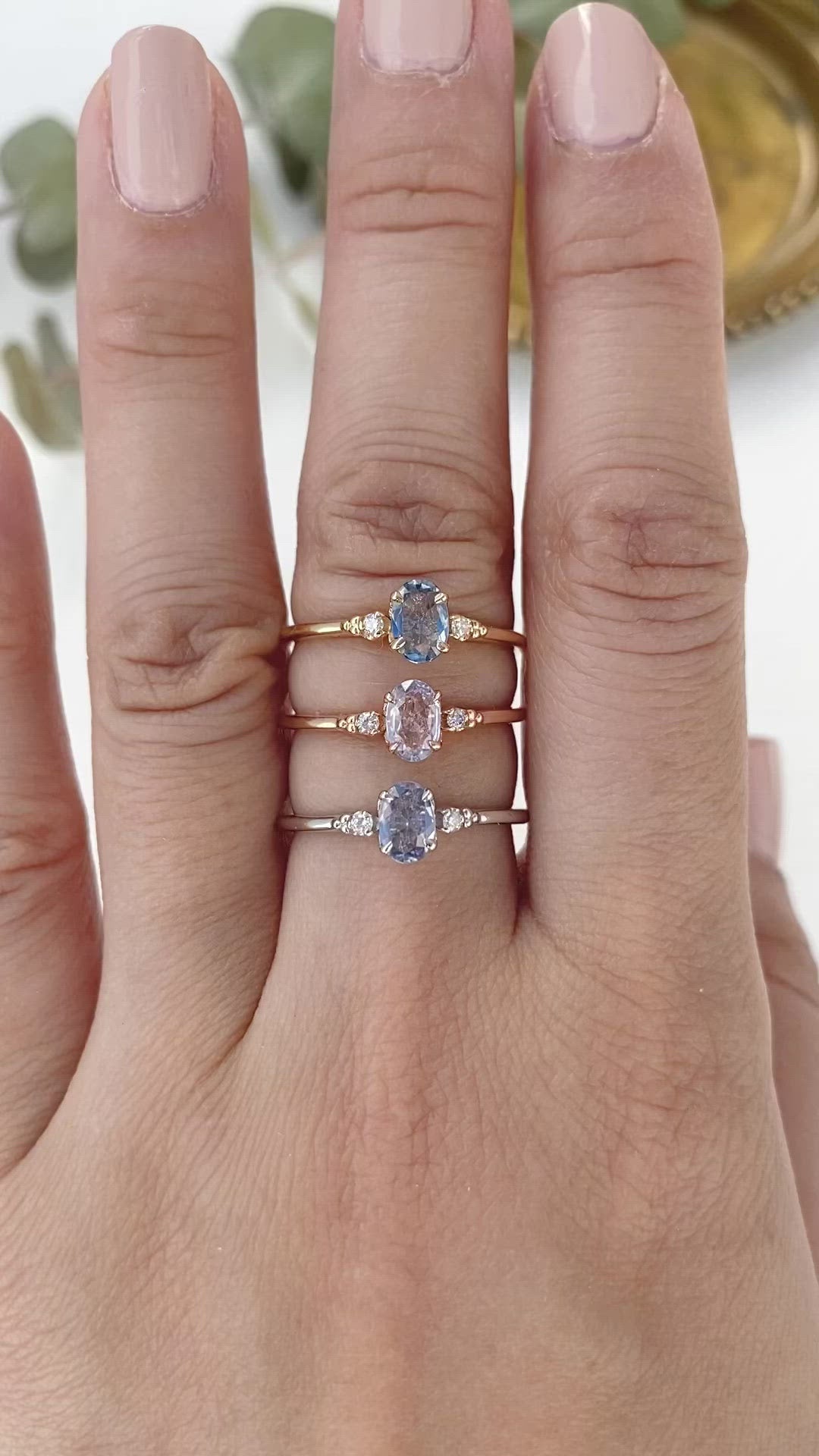 Estel Ring, 0.40ct Light Blue Sapphire