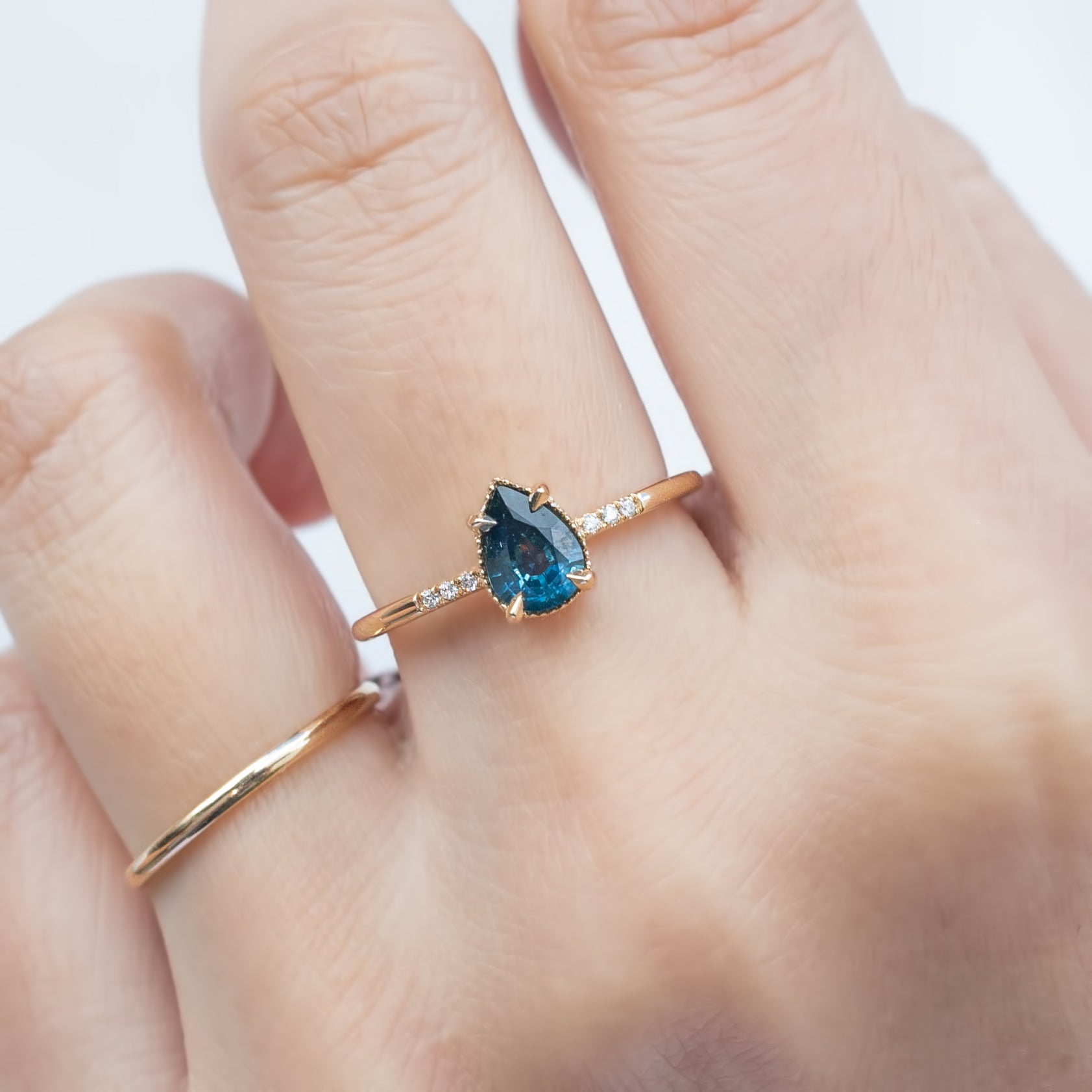 Grace Ring, 0.73ct Blue Montana Sapphire