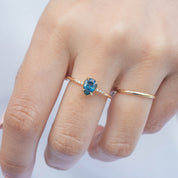 Grace Ring, 0.73ct Blue Montana Sapphire