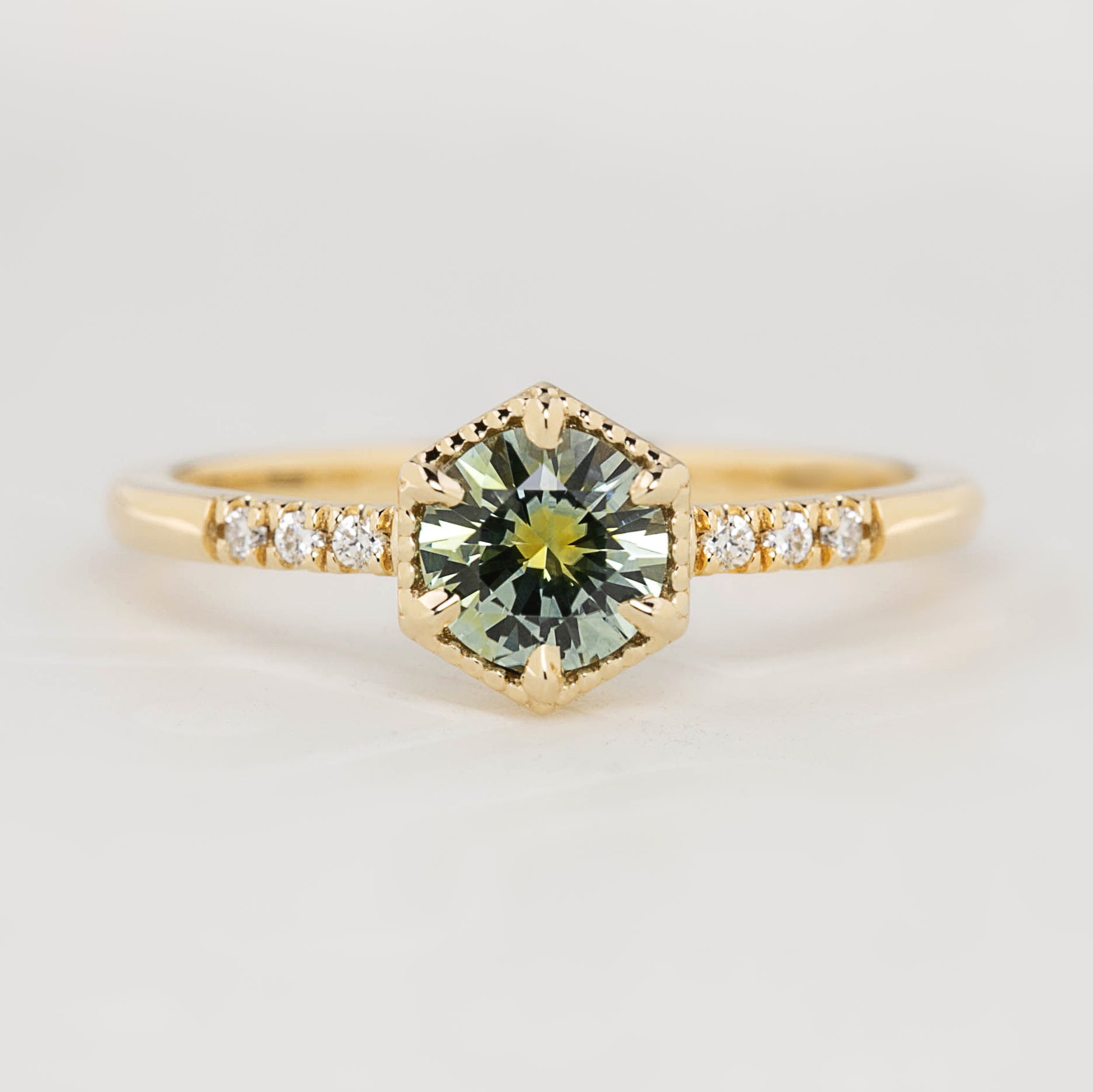 Grace Ring, 0.72ct Parti Blue Yellow Montana Sapphire