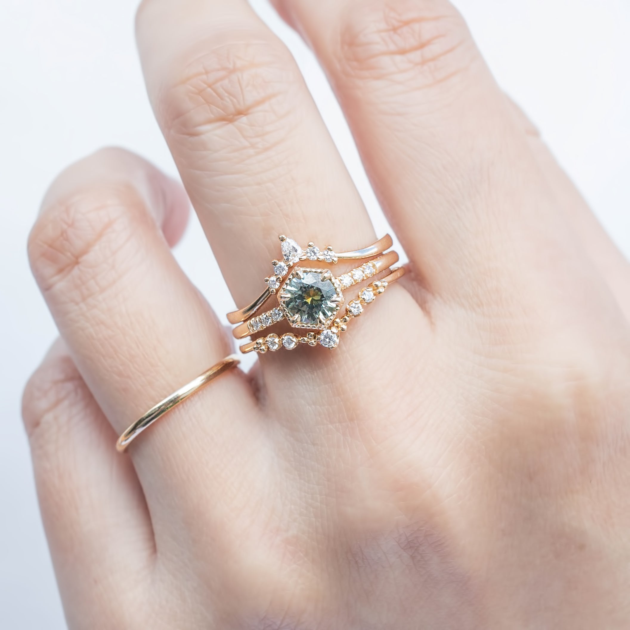 Grace Ring, 0.72ct Parti Blue Yellow Montana Sapphire