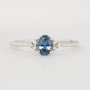 Teresa Ring, 0.60ct Montana Sapphire, oval shape gemstone