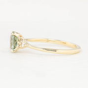 Teresa Ring - 0.93ct Light Green Unheated Madagascar Sapphire Ring (One of a kind)