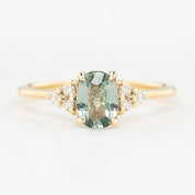 Teresa Ring - 0.93ct Light Green Unheated Madagascar Sapphire Ring (One of a kind)