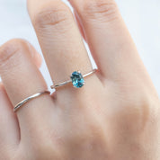 Sara Ring, 0.80ct Montana Sapphire, oval shape gemstone