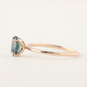 Sara Ring - 0.96ct Blue Green Montana Sapphire, 14k Rose Gold (One of a kind)