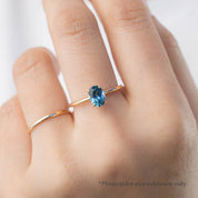 Sara Ring, 0.82ct Montana Sapphire, oval shape gemstone