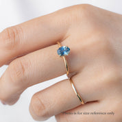 Sara Ring, 0.82ct Montana Sapphire, oval shape gemstone