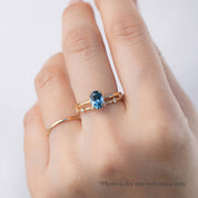 Sara Ring, 0.82ct Montana Sapphire, oval shape gemstone