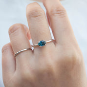 Sara Ring, 0.83ct Ocean East West Montana Sapphire, oval shape gemstone