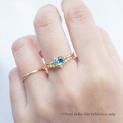 Sara Ring, 0.86ct East West Montana Sapphire, oval shape gemstone