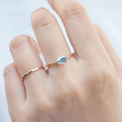 Sara Ring, 0.86ct East West Montana Sapphire, oval shape gemstone