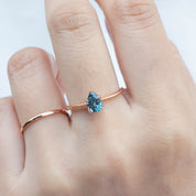 【即日配送】サラリング ・0.86ct・加熱モンタナ産ライトブルーサファイア・K14RG