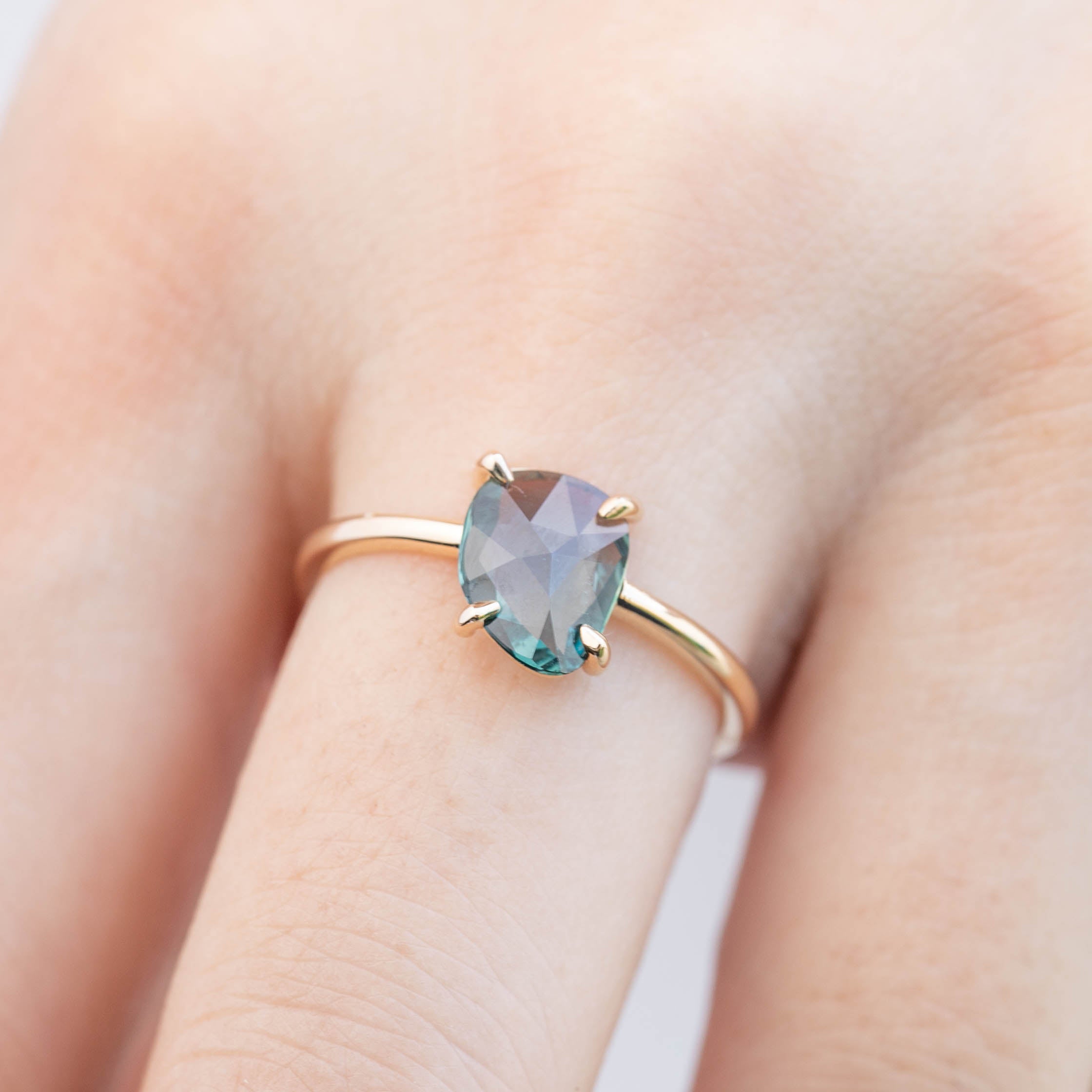 Lisa Ring - 1.30ct Unheated Organic Cut Green Sapphire (One of a kind)