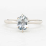 Floryn Ring - 1.32ct Faint Blue Unheated Sapphire Ring, 14k White Gold (One of a kind)