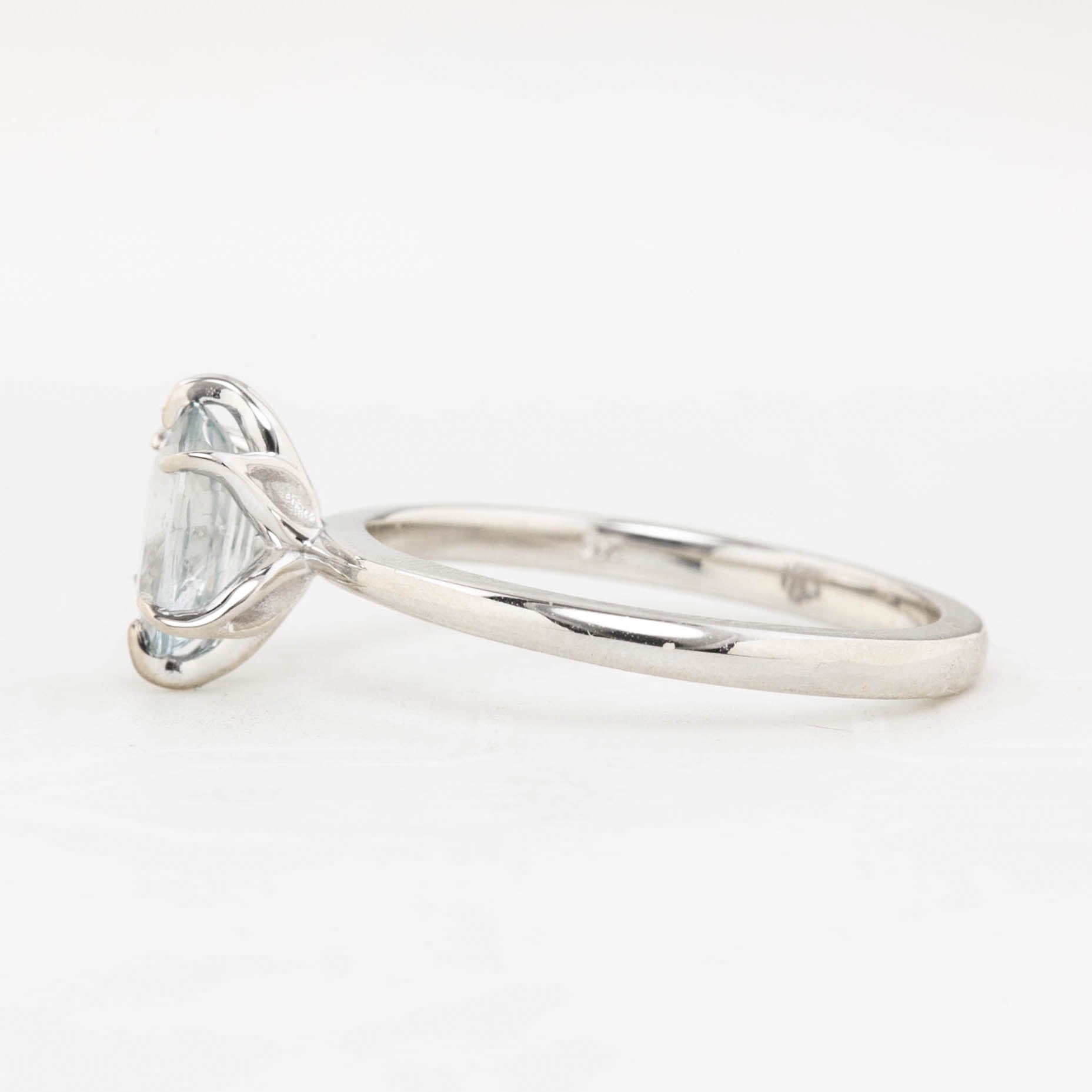 Floryn Ring - 1.32ct Faint Blue Unheated Sapphire Ring, 14k White Gold (One of a kind)