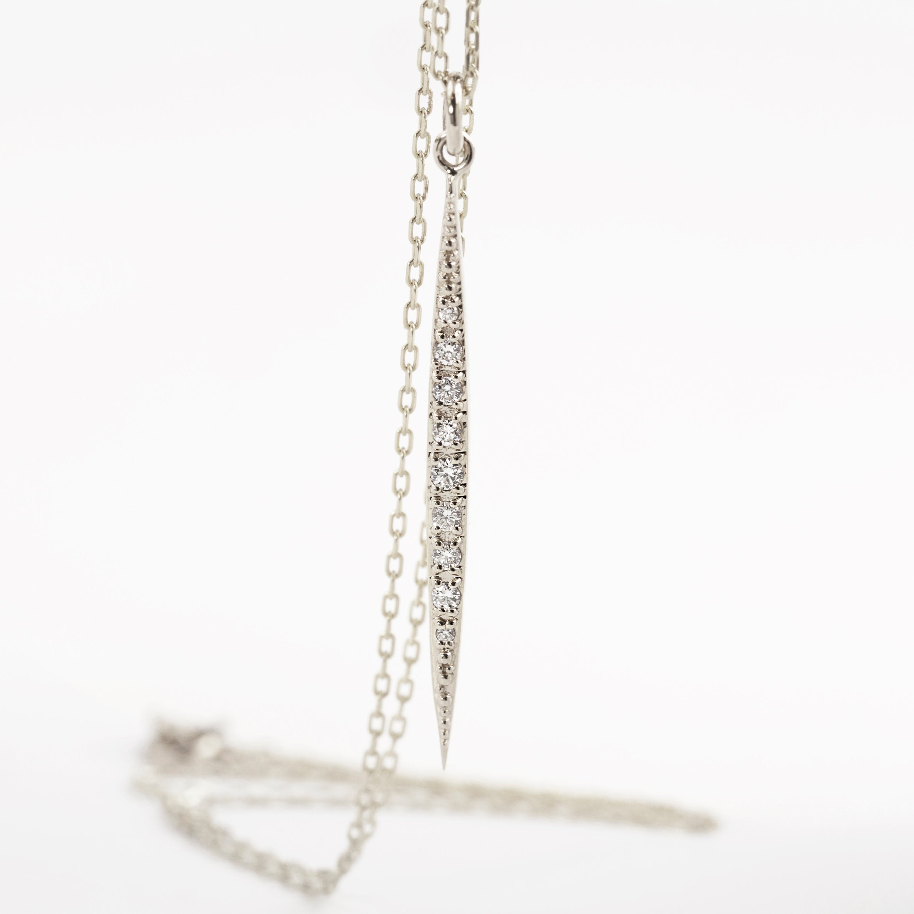 Crescent Diamond Pave Necklace