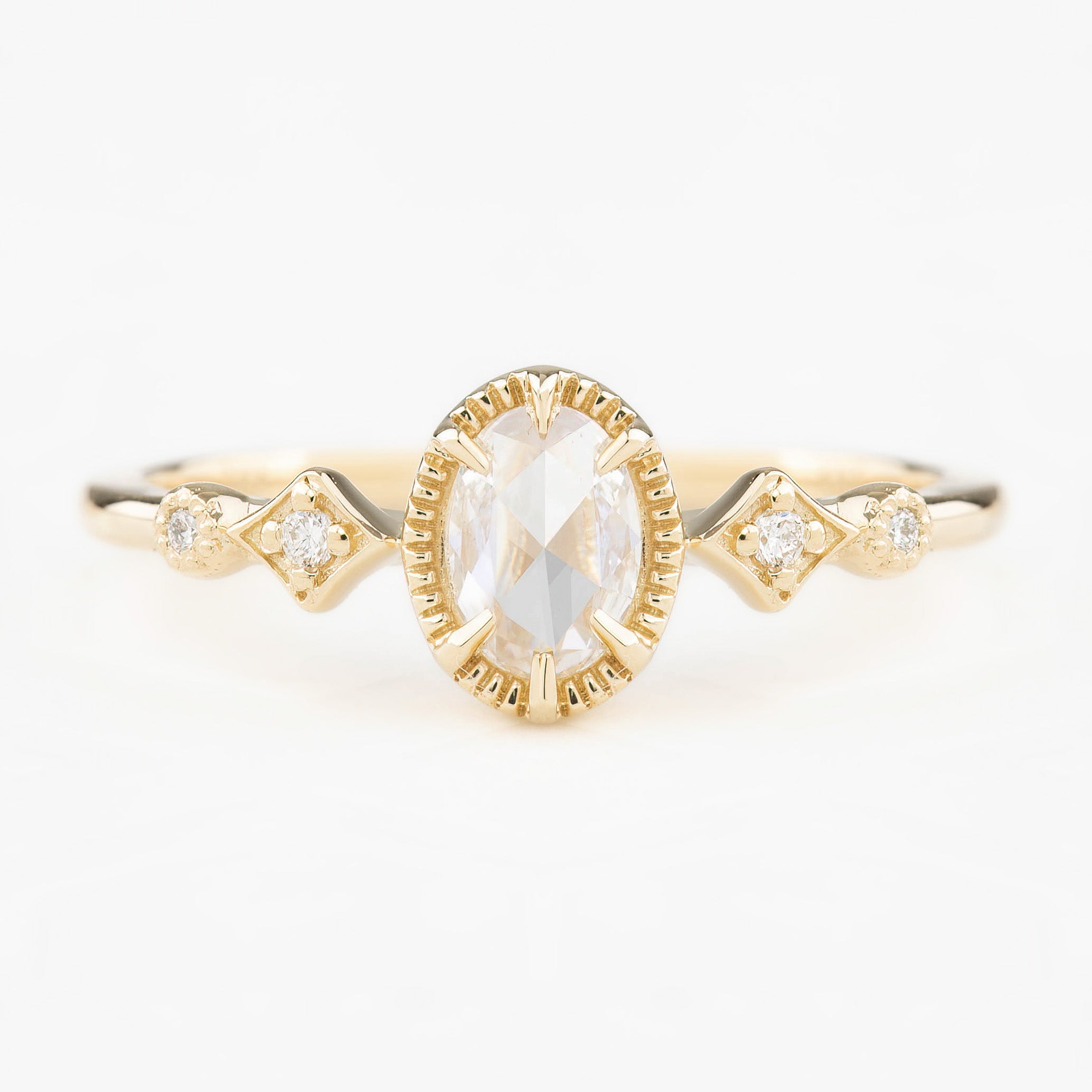 Stella Ring, 0.30ct Oval Rose Cut Diamond