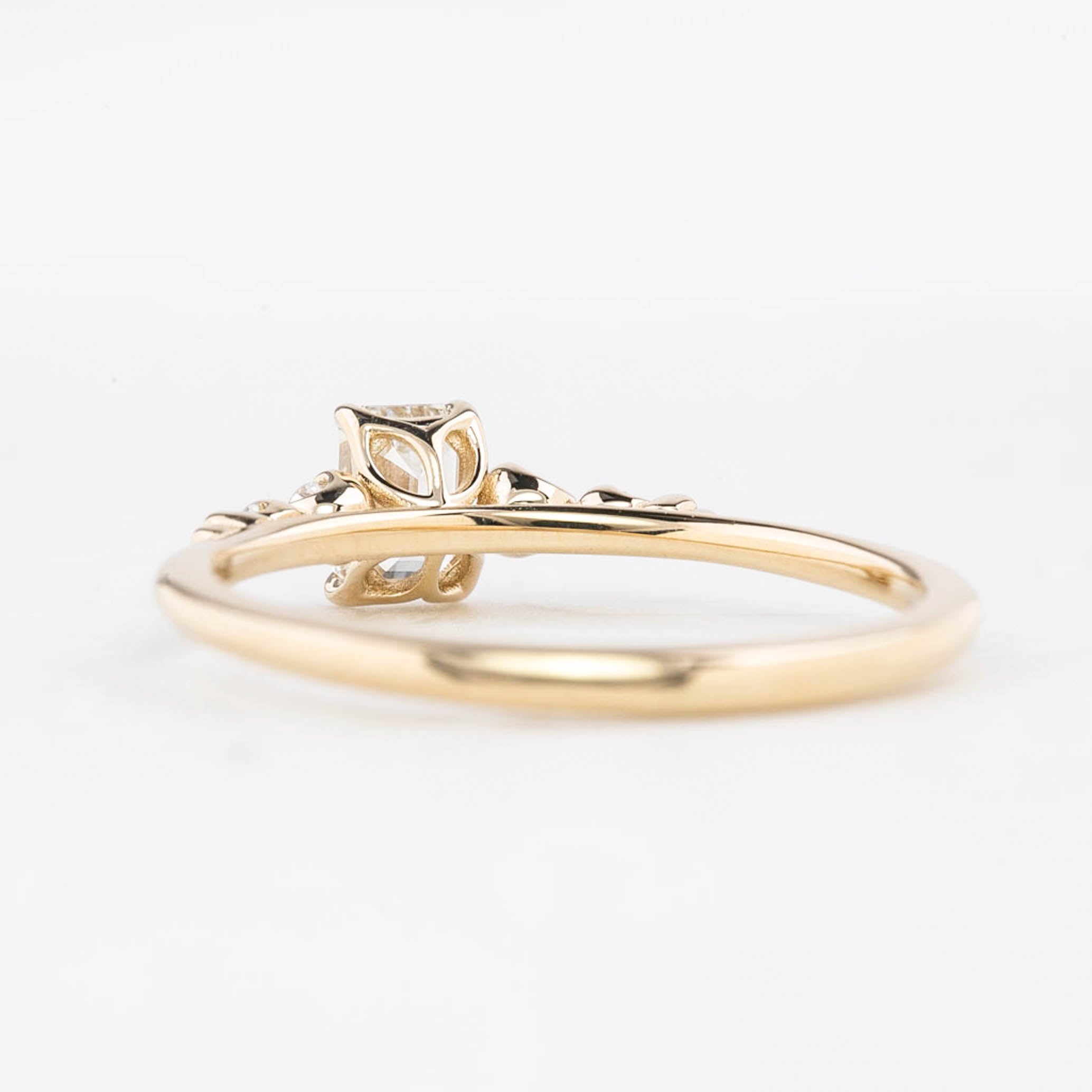 Estel Fleur Ring, Emerald-Cut Diamond