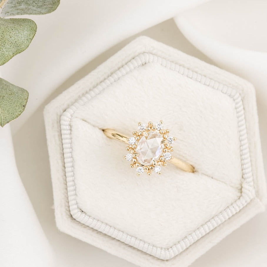 Victoria Ring, 0.50ct Oval Rose Cut Diamond
