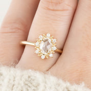 Victoria Ring, 0.50ct Oval Rose Cut Diamond