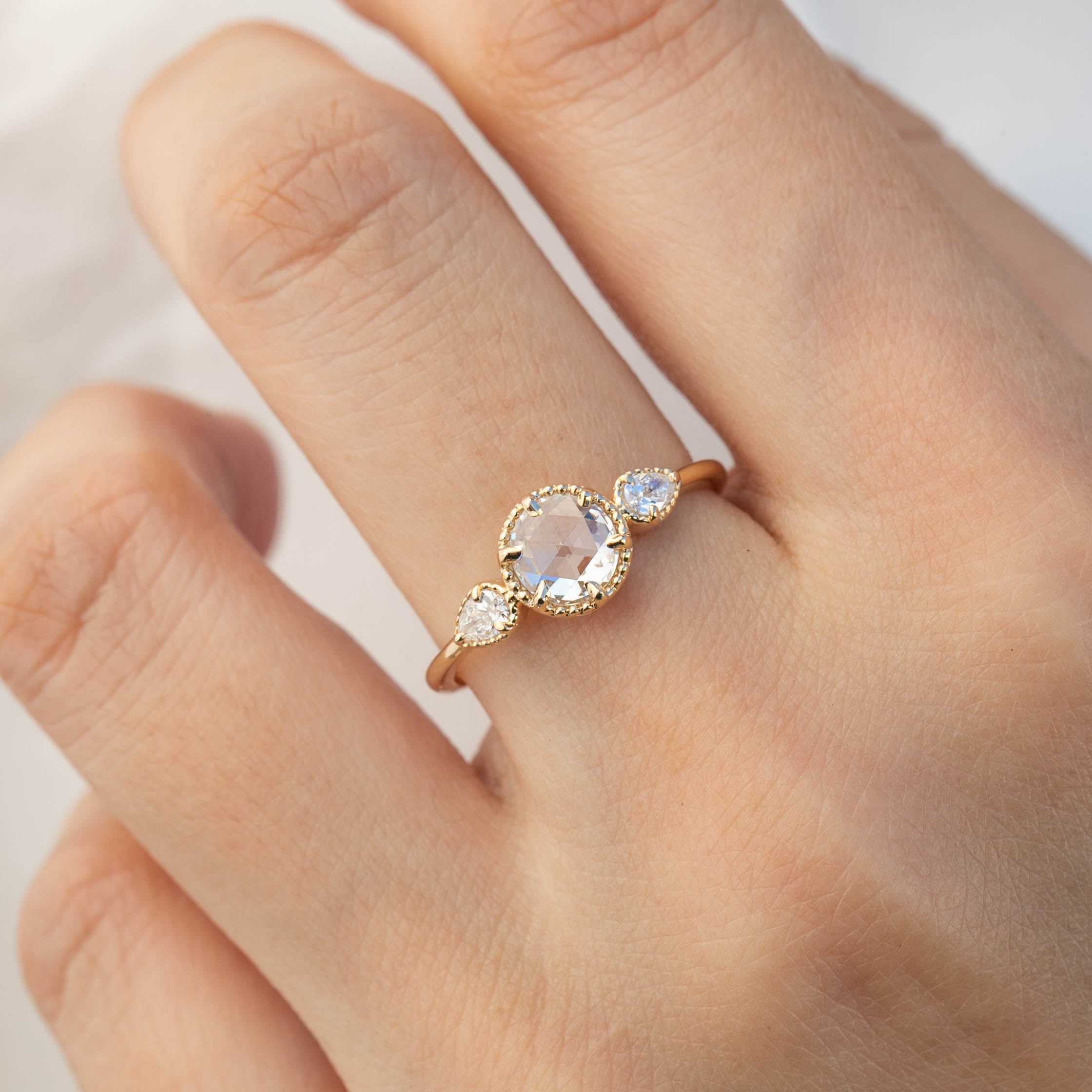 Diana Round Rose Cut Diamond Ring