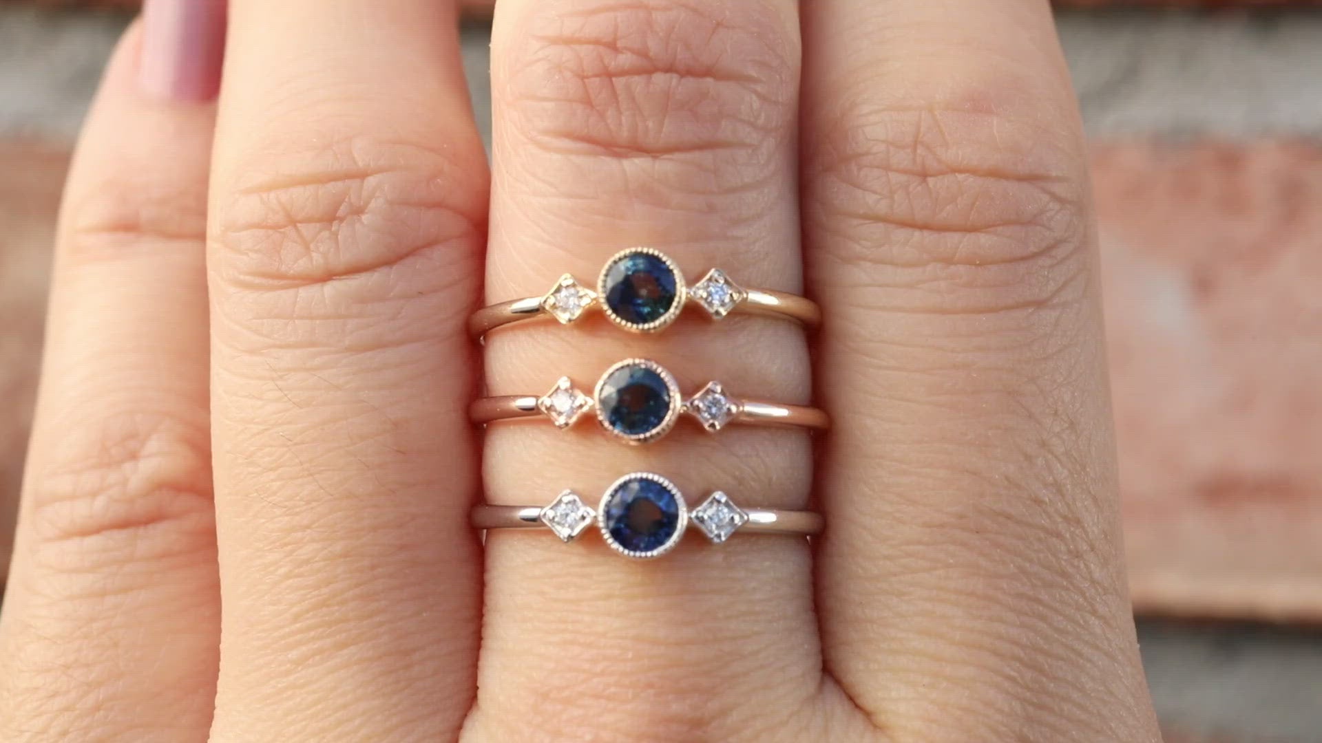 Moon & Star Ring, Queensland Sapphire of your choice