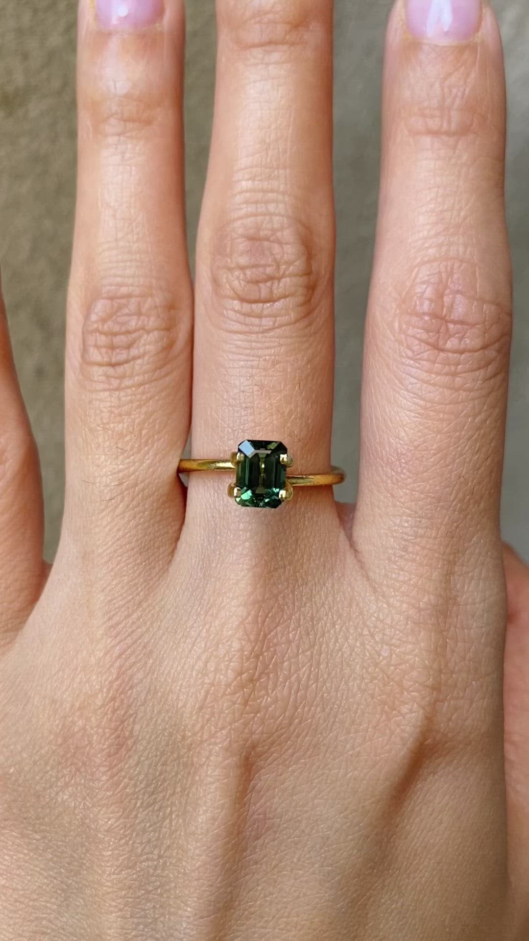 1.40ct Emerald Cut Green Queensland Sapphire